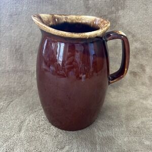 Vtg‎ 40s-50s Hull Oven Proof USA Pottery Drip Glaze Brown 6.75" Pitcher Carafe